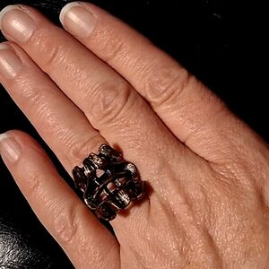 Vintage Norwegian Modern Brutalist Bronze Ring